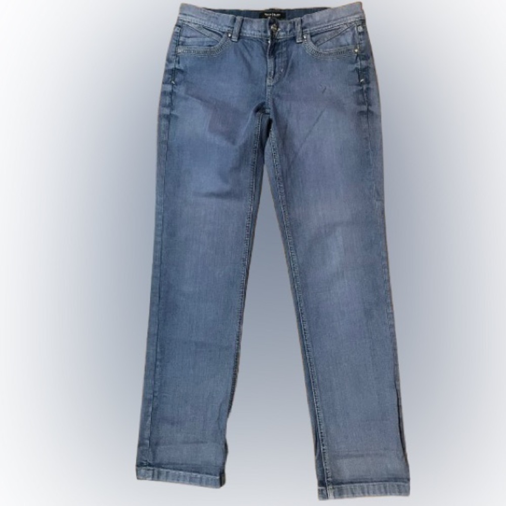 White House Black Market Noir Rhinestone Blue Women's Jeans Size 6
